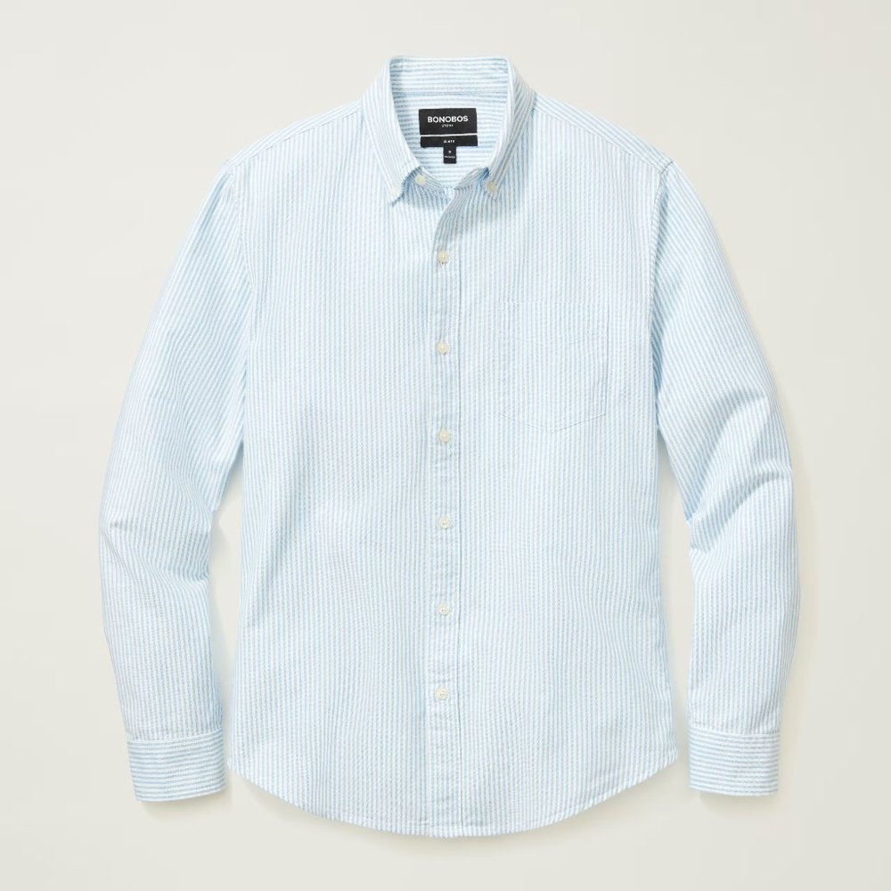 Bonobos Stretch Oxford Shirt (Blue Classic Stripe)